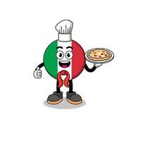 ilustración de la bandera de italia como chef italiano vector