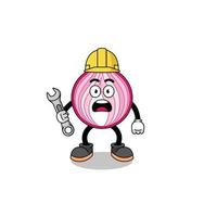 Character Illustration of sliced onion with 404 error vector