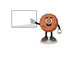 meatball illustration doing a presentation vector