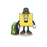 Illustration of sponge mascot as a hiker vector