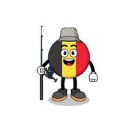 Mascot Illustration of belgium flag fisherman vector