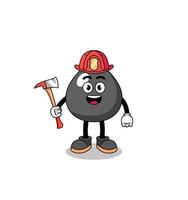 mascota de dibujos animados de bombero de aceite vector