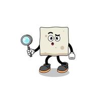 Mascot of tofu searching vector