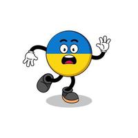 slipping ukraine flag mascot illustration vector