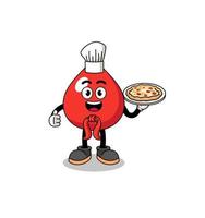 Illustration of blood as an italian chef vector