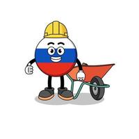 caricatura de la bandera de rusia como contratista vector