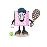 marshmallow illustration as a tennis player vector