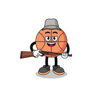 ilustración de dibujos animados de cazador de baloncesto vector