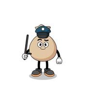 Cartoon Illustration of money sack police vector