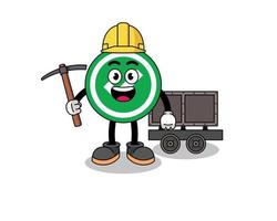 Mascot Illustration of check mark miner vector