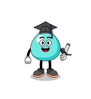 mascota de agua con pose de graduación vector