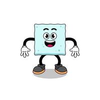 sugar cube cartoon with surprised gesture vector