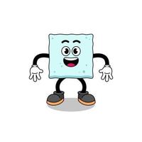 sugar cube cartoon with surprised gesture vector