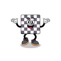 chessboard cartoon searching with happy gesture vector