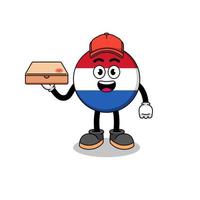 netherlands flag illustration as a pizza deliveryman vector