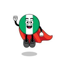 nigeria flag cartoon with flying superhero vector