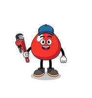 blood illustration cartoon as a plumber vector