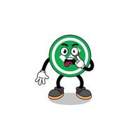Character Illustration of check mark with tongue sticking out vector
