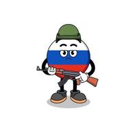 caricatura, de, rusia, bandera, soldado vector