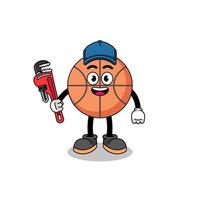 basketball illustration cartoon as a plumber vector