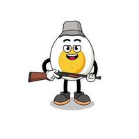 Cartoon Illustration of boiled egg hunter vector