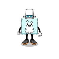 Illustration of sugar cube cartoon with i want you gesture vector