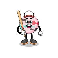 dibujos animados de la mascota de la bomba de baño como jugador de béisbol vector