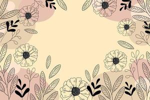 Horizontal banner with delicate warm colors and plants vector