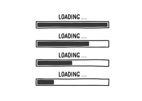 Loading bar doodle element. Hand drawn vector