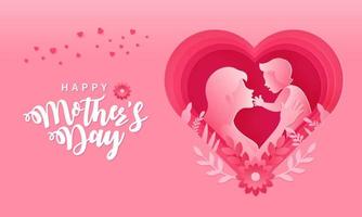 Happy Mother's day Greeting card illustration vector