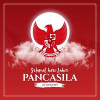 vector illustration. selamat hari Lahir Pancasila. Translation Happy Pancasila day.