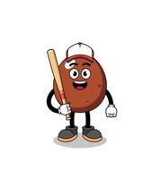 chocolate egg mascot cartoon as a baseball player vector