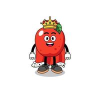 ilustración de la mascota del rey de la manzana vector