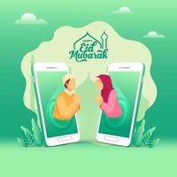 Eid mubarak greeting card. vector