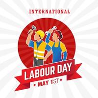 Happy international Labour day vector illustration.