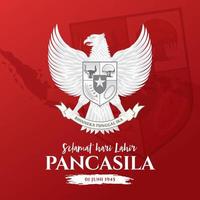 vector illustration. selamat hari Lahir Pancasila. Translation Happy Pancasila day.