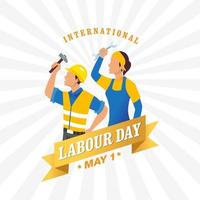 Happy international Labour day vector illustration