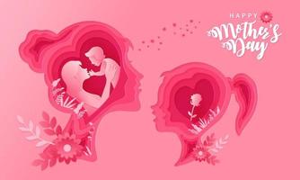 Happy Mother's day Greeting card illustration vector