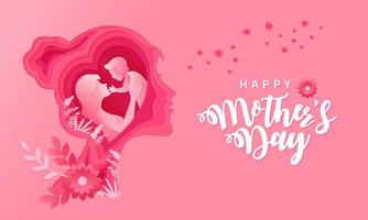 Happy Mother's day Greeting card illustration vector