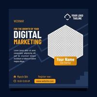 Online webinar social media post template for digital marketing vector