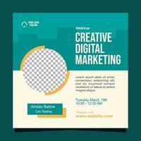 plantilla de publicación de redes sociales de marketing digital creativo de seminario web vector