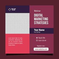 Online webinar digital marketing socmed post template vector