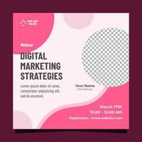 Digital marketing strategies social media post template design vector