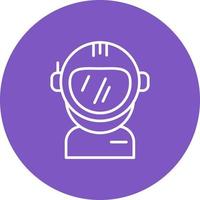 icono de línea de casco de astronauta vector