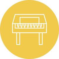 icono de línea de piano de madera vector