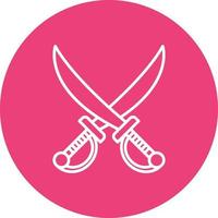 icono de línea de cuchillo pirata vector