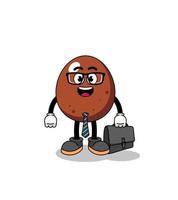 chocolate egg mascot as a businessman vector