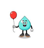 Cartoon of water holding a balloon vector