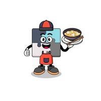 Illustration of jigsaw puzzle as an asian chef vector