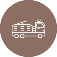 Ladder Truck Line Icon vector